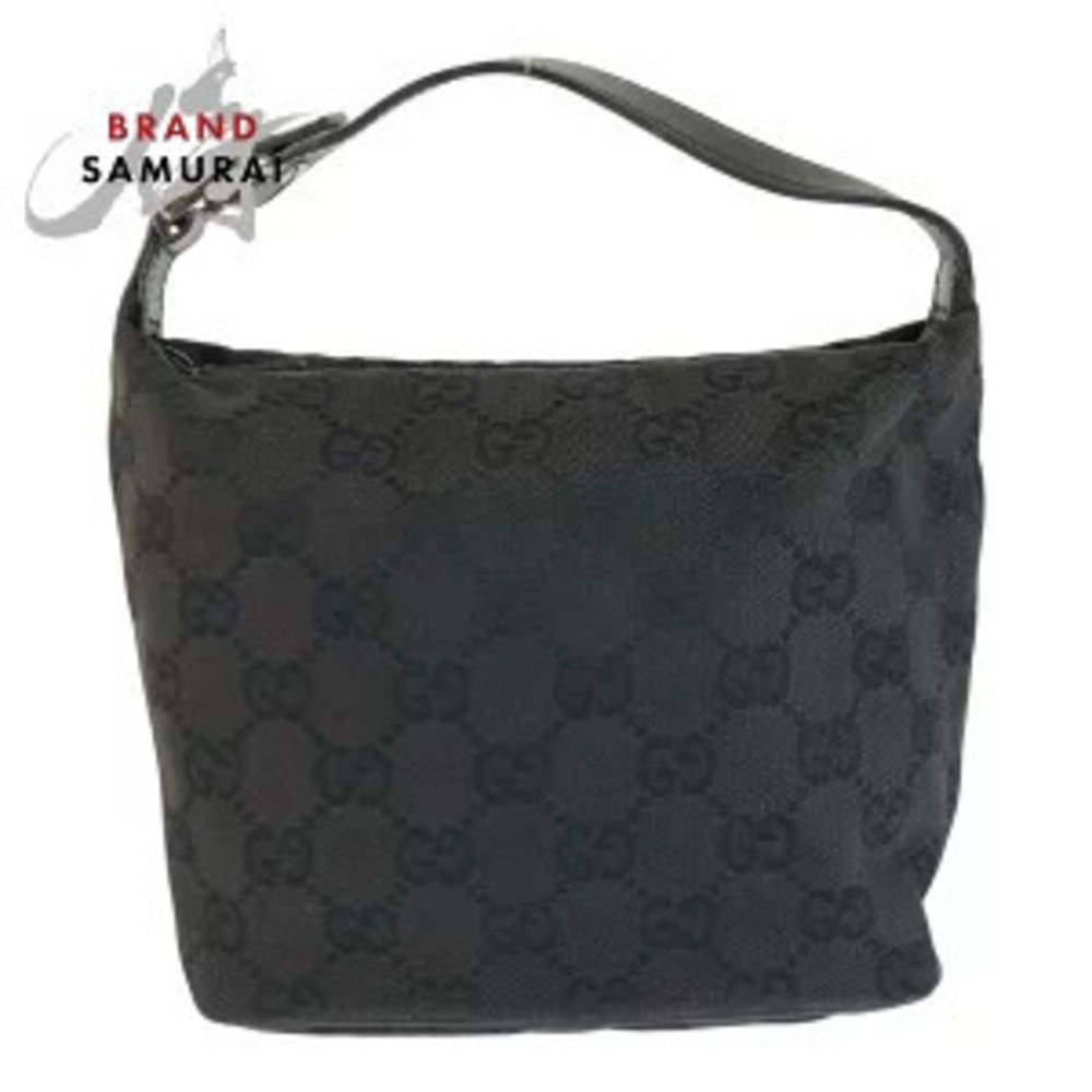 Gucci Black GG Canvas Leather Handbag Accessory Pouch